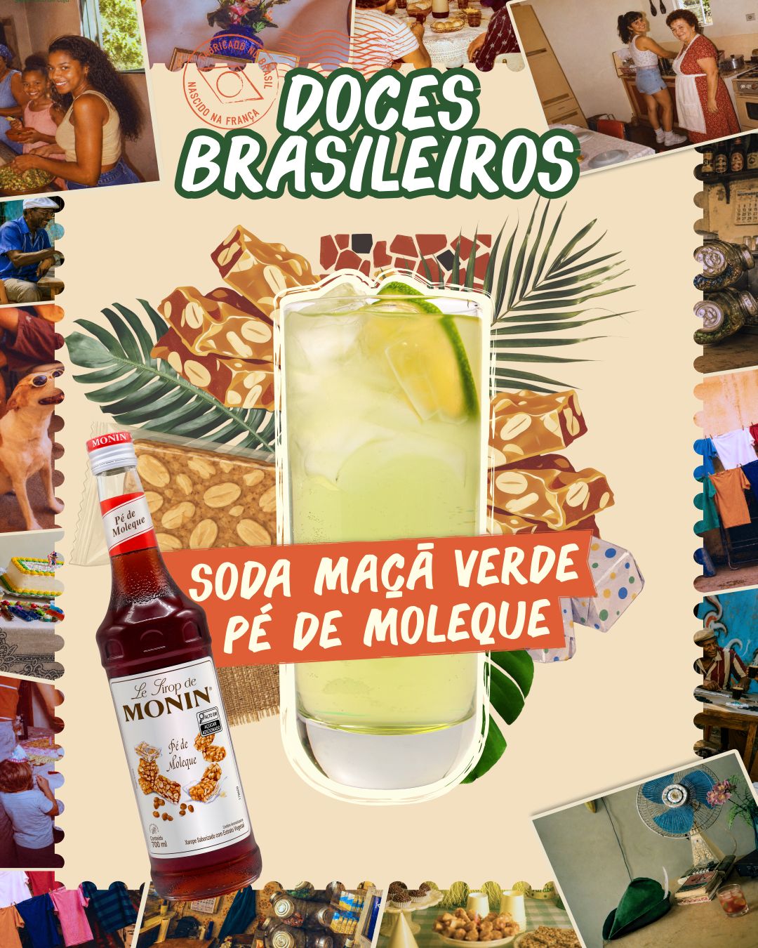SODA DE MAÇÃ VERDE E PÉ DE MOLEQUE