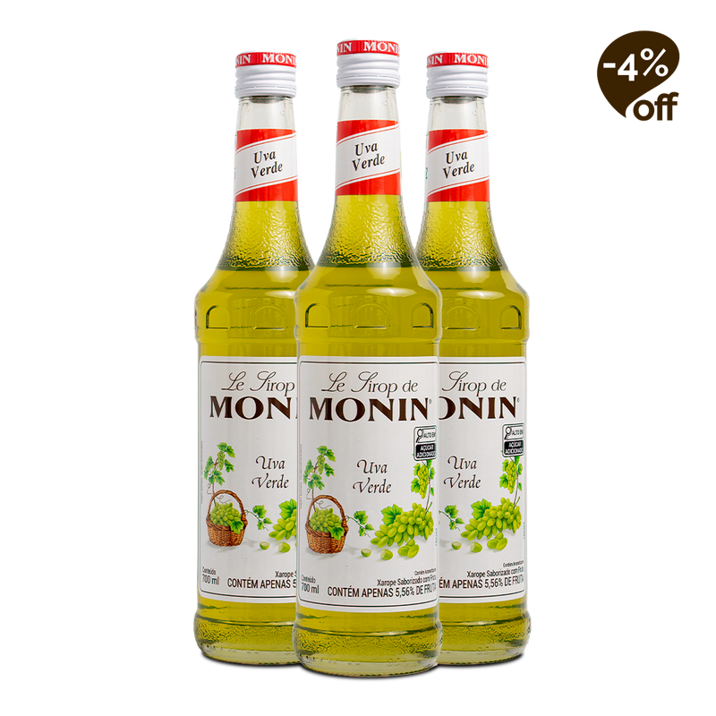 3x Xarope MONIN Uva Verde